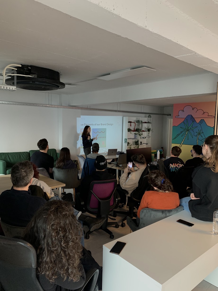 Team member presenting to the group during a workshop session